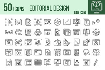 Fototapeta na wymiar Editorial Design Icons Set