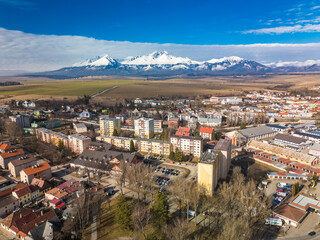 The town of Kezmarok with views of High Tatras, Slovakia - 755149476