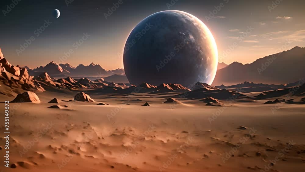 Aufkleber distant planet in space generative ai
