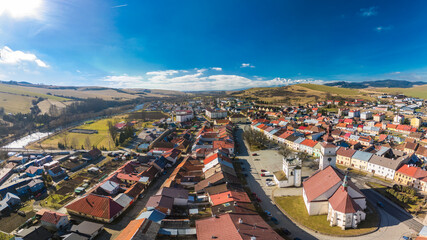 Aerial panoramic view of the of Podolinec in Slovakia - 755150004