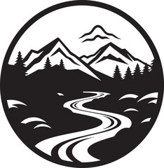 Tranquil Timelessness Minimalistic Nature Symbol Earthly Evolution Simple Landscape Icon