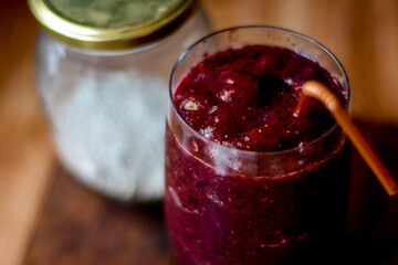 Smoothie de fresa y blueberry