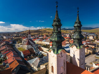 Aerial panoramic view of the of Podolinec in Slovakia - 755151089
