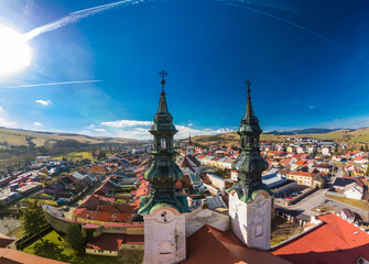 Aerial panoramic view of the of Podolinec in Slovakia - 755151434