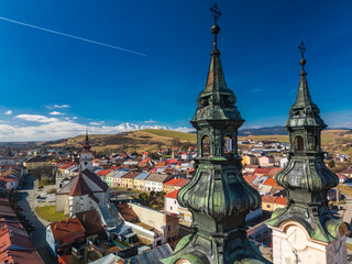 Aerial panoramic view of the of Podolinec in Slovakia - 755151441
