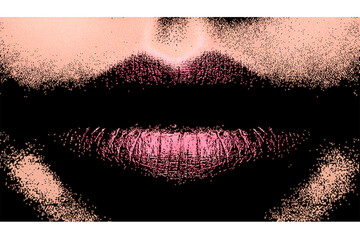 mouth colorful lips isolated on white transparent background vector image