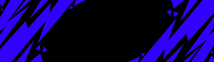 sports background, banner design in blue and black with pointed shapes and empty space