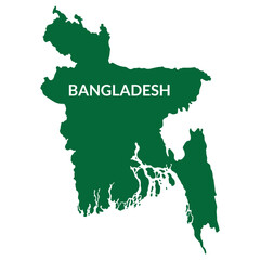 Bangladesh map. Map of Bangladesh in green color