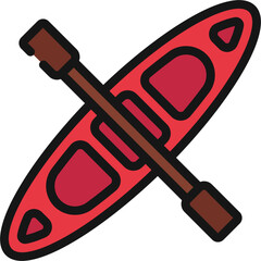 Canoe With Oar Icon