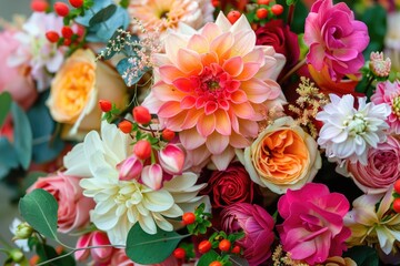 Vibrant bouquet of assorted colorful flowers