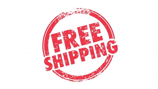 Free Shipping Stamp Order Save Ship Product No Cost Offer Deal 3d Animation