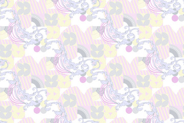 Abstract floral seamless pattern.  Vector illustration. Suitable for fabric, wrapping 