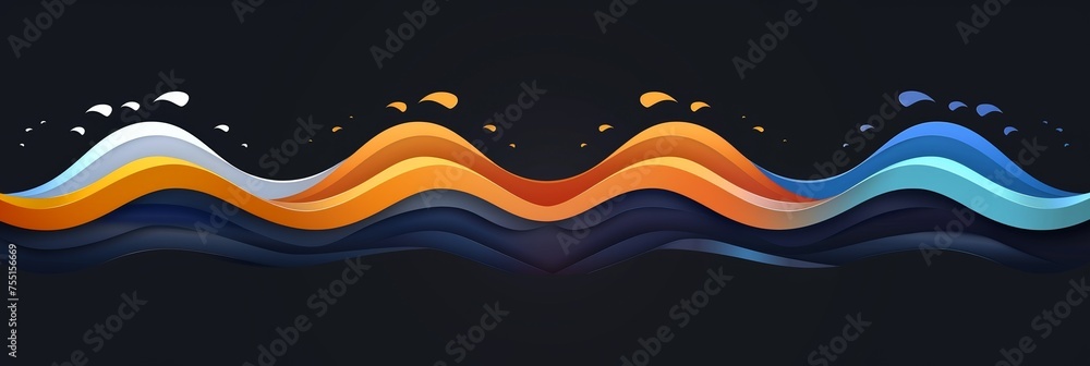 Poster a dynamic and modern abstract design featuring flowing curves and vibrant gradient colors.