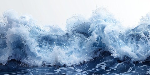 An inviting blue sea with a crashing wave, a symbol of refreshing beauty and summer allure.