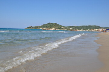 Beach, sea and mountains in Zakynthos, the 
island in Greece