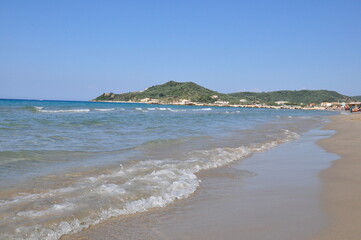 Beach, sea and mountains in Zakynthos, the 
island in Greece