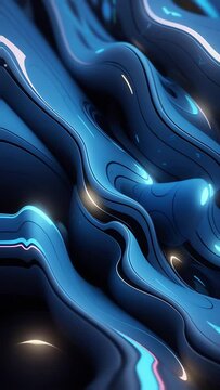 abstract texture 3D blue background with waves, concept liquid background, wallpaper, virtecal video