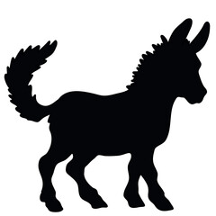 Vector black silhouette ready to print: Donkey side view	