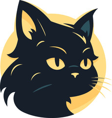 Serene Cat Symbol Tranquil Cat Logo Vector Design