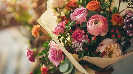 A beautiful bouquet of flowers in a variety of colors, including pink, orange, and yellow.