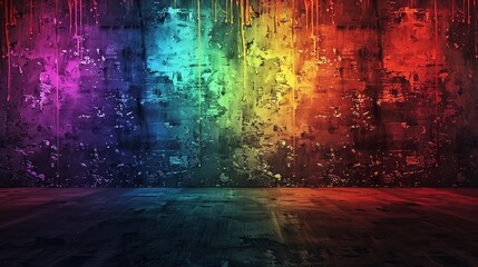 Textured Grunge Wall Fluorescent Color Spectrum Backdrop