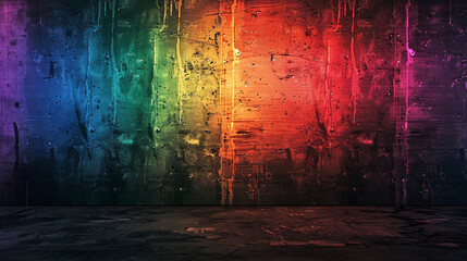 Textured Grunge Wall Fluorescent Color Spectrum Backdrop