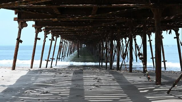 Lower part of the Pacasmayo bridge located in La Libertad - Peru