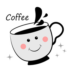 Cup of coffee on white background