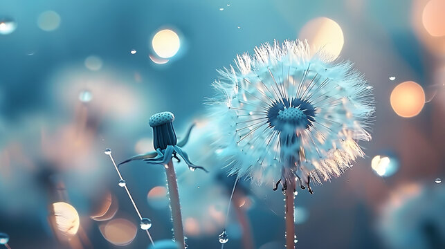 A dreamy macro photo of a dandelion.