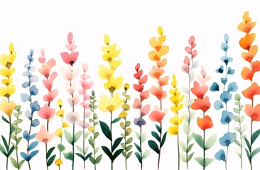 a watercolor illustration of colorful flowers
