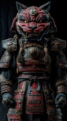 Obraz premium Mystical Samurai Wolf Armor Displayed in Dramatic Lighting