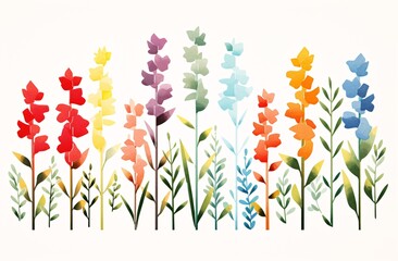 Fototapeta na wymiar a watercolor illustration of colorful flowers