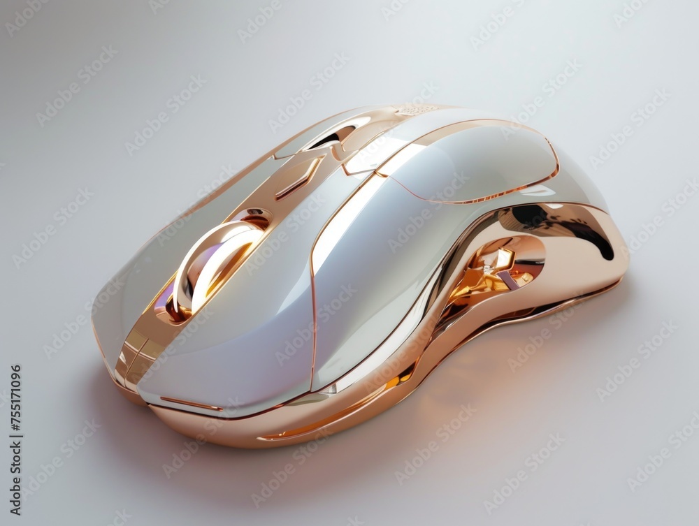 Poster futuristic luxury computer mouse. ai generative.