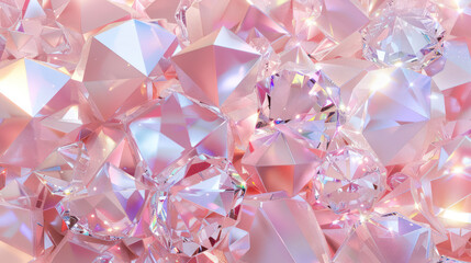An abstract of pink diamonds showcasing a shattered glass effect and dynamic angles
