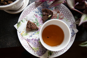 cup of coffee and cake