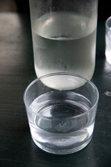 glass of water on the table