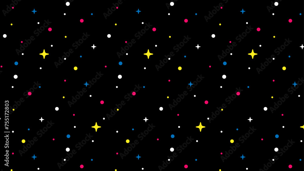Wall mural seamless repeating vector space and stars pattern texture