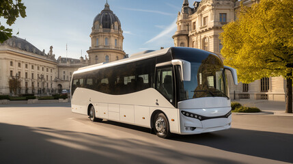 Obraz premium Tourist white bus