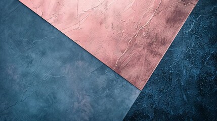 Elegant rose gold and slate blue textured background, representing luxury and stability.