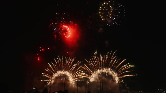 fireworks over the city