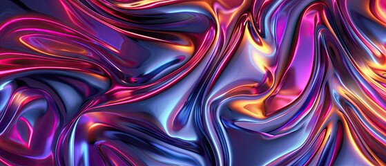 Vivid fluid shapes in pink, blue, and purple twist and turn creating a surreal and dynamic abstract scene - obrazy, fototapety, plakaty