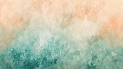 Gentle peach and sea green textured background, conveying softness and harmony.
