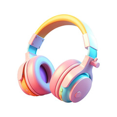 headphones and notes isolated soft smooth lighting only png premium high quality