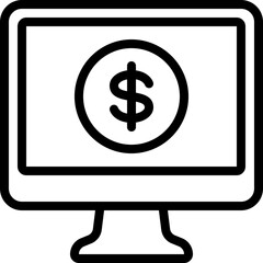Computer Online Money Icon