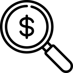 Financial Audit Loupe Icon