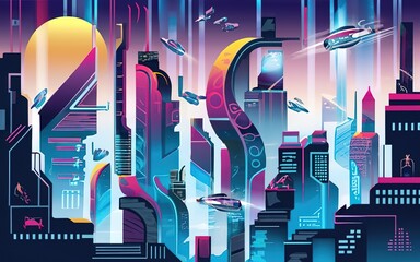 City of the future. Abstract graphic