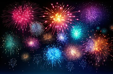 Colorful fireworks in the sky Illustration