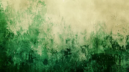 Foto op Canvas Lush emerald green and ivory textured background, symbolizing growth and elegance. © furyon
