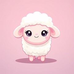 Naklejka premium little cartoon sheep in cute design vector illustrator