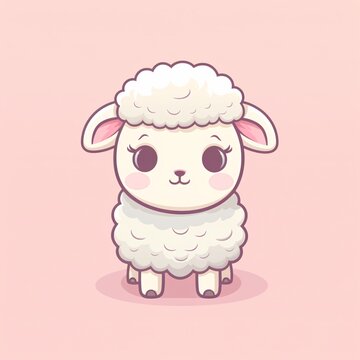 little cartoon sheep in cute design vector illustrator